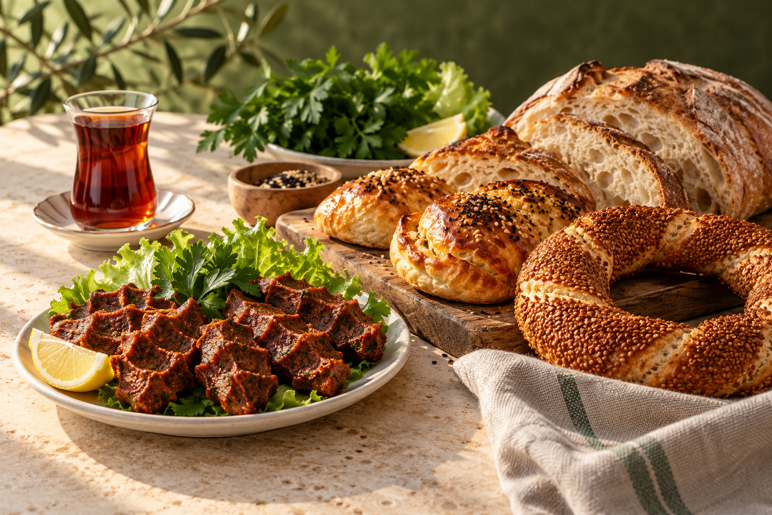 Unlu mamul üretimini temsil eden ekmek, simit ve poğaça çeşitleri